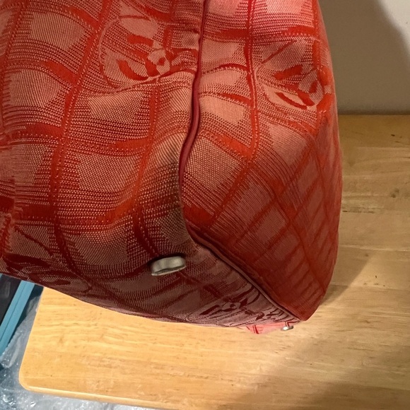 Chanel Red New Travel Line Nylon Tote - Picture 7 of 13
